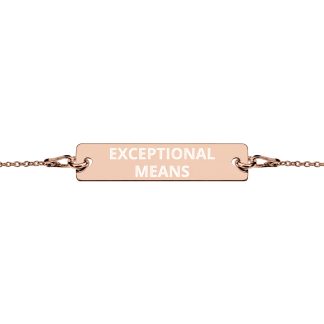 Exceptional Means Sterling Silver Rose-Gold Engraved Chain Bracelet