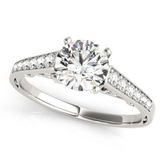 14k White Gold Cathedral Design Diamond Engagement Ring (1 1/4 cttw)